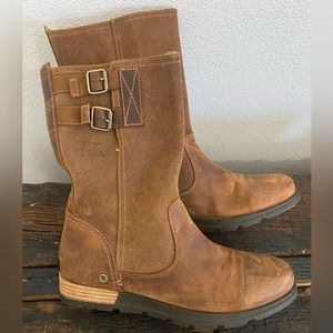 Sorel mid calf leather brown boot